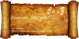 Csernai Zénó névjegykártya